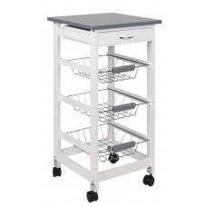 CARRELLO 3 CESTI BIANCO C/TOP GRIGI0 (2pz)